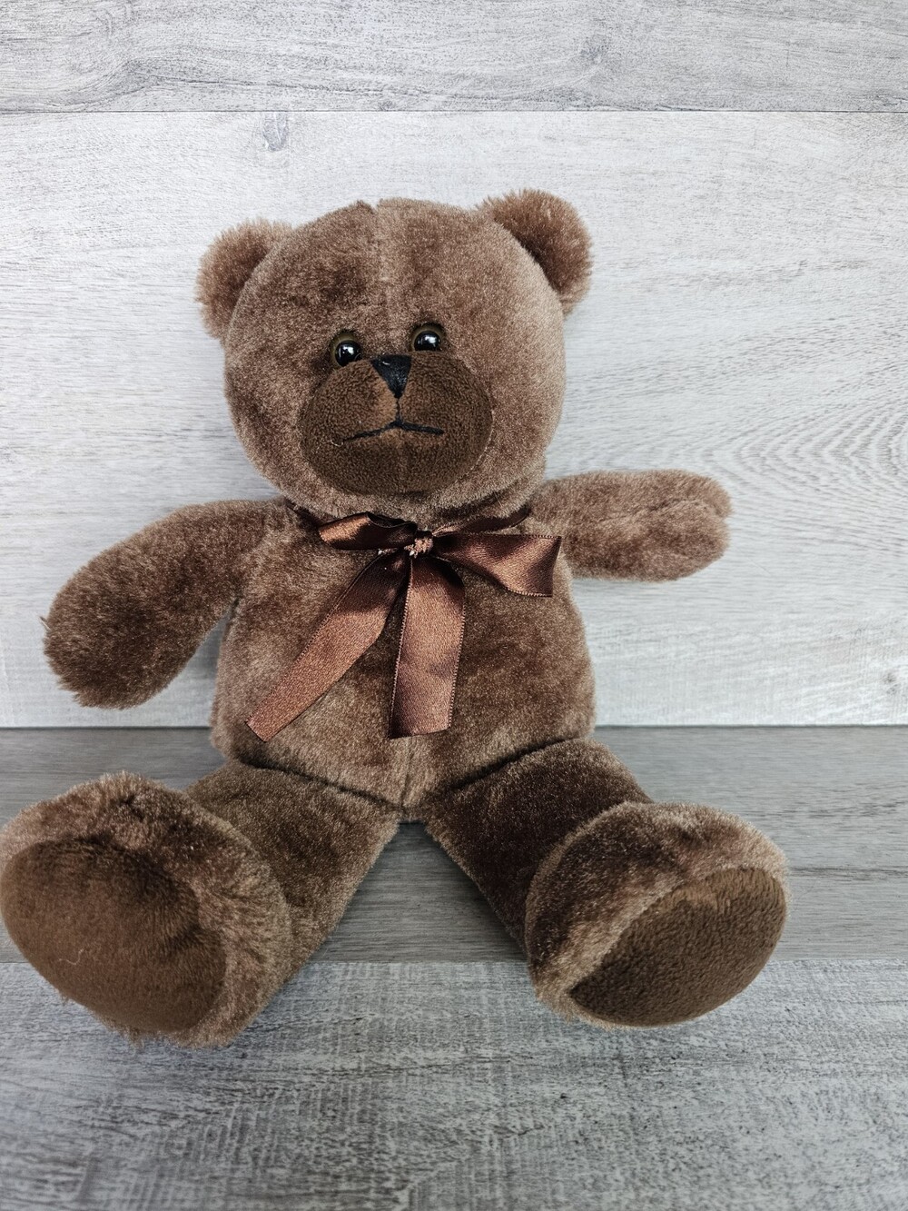 Ms Teddy Bear Inc Plush Stuffed Brown Bear Toy Animal With Brown Ribbon 15"